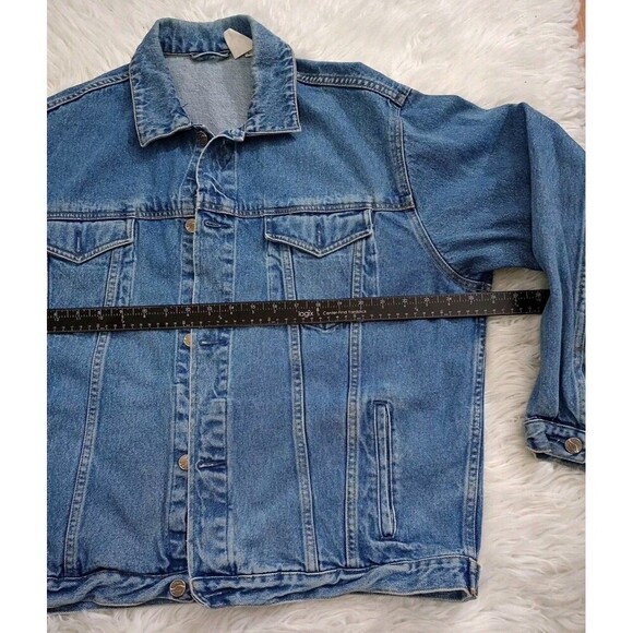 Port Authority Denim Jacket Size L Made in USA Embroidered Dodge City Roundup - Picture 4 of 10